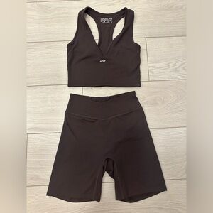 437 Activewear Espresso Tank and Short Set